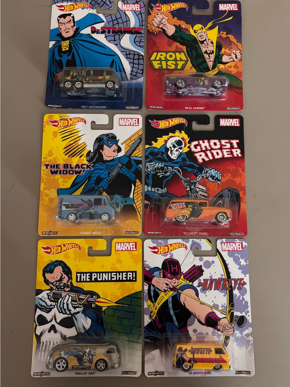Hot Wheels Marvel Pop Culture Set of 6 2016